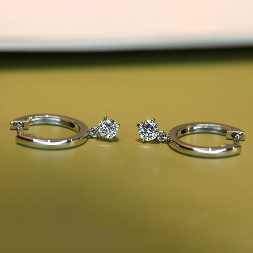 18K天然鑽石-留住流星耳環