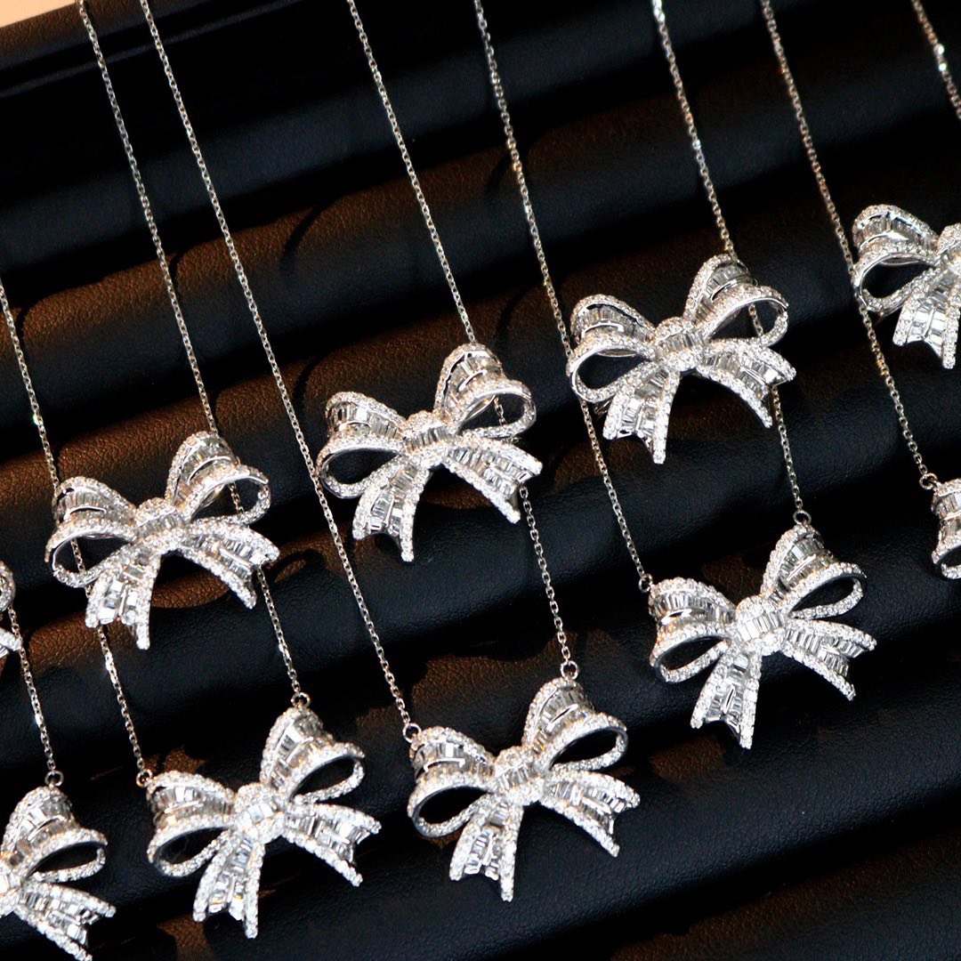 18K天然鑽石-蝴蝶結少女夢套組