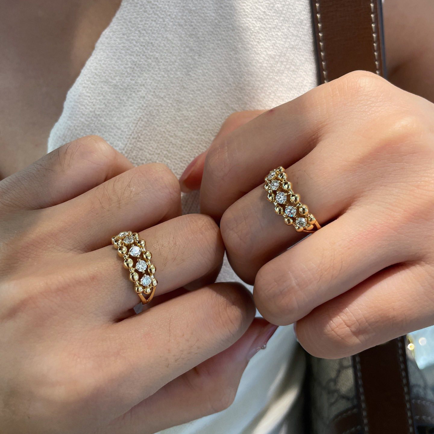 18K天然鑽石-老錢風優雅戒指