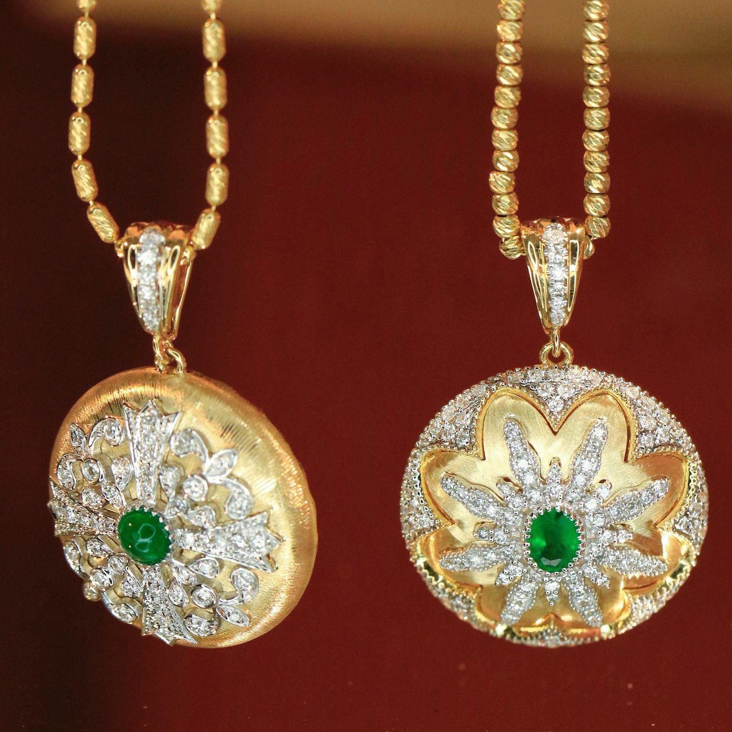 18K天然祖母綠-復古拉絲墜飾 - 第4張圖 18K天然祖母綠-復古拉絲墜飾