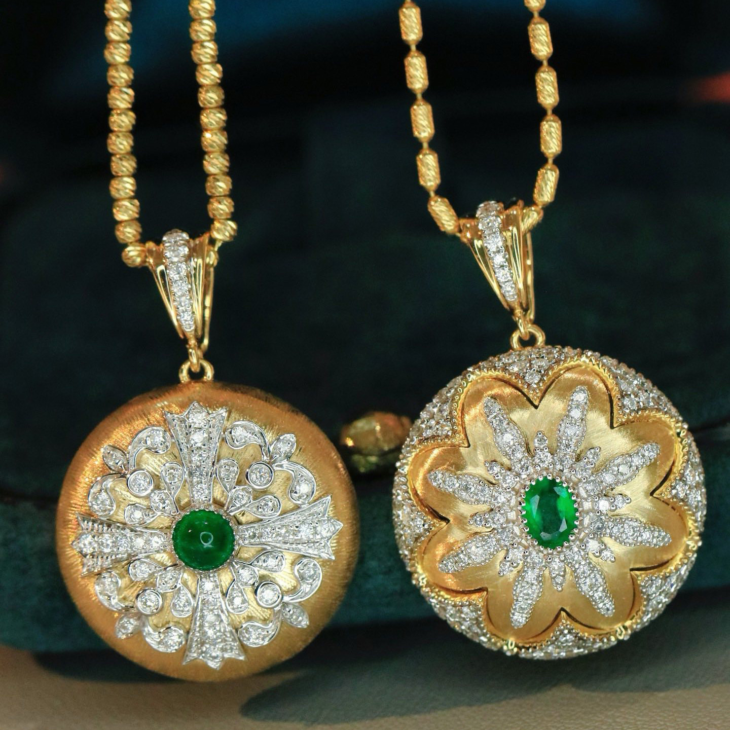 18K天然祖母綠-復古拉絲墜飾 - 第5張圖 18K天然祖母綠-復古拉絲墜飾