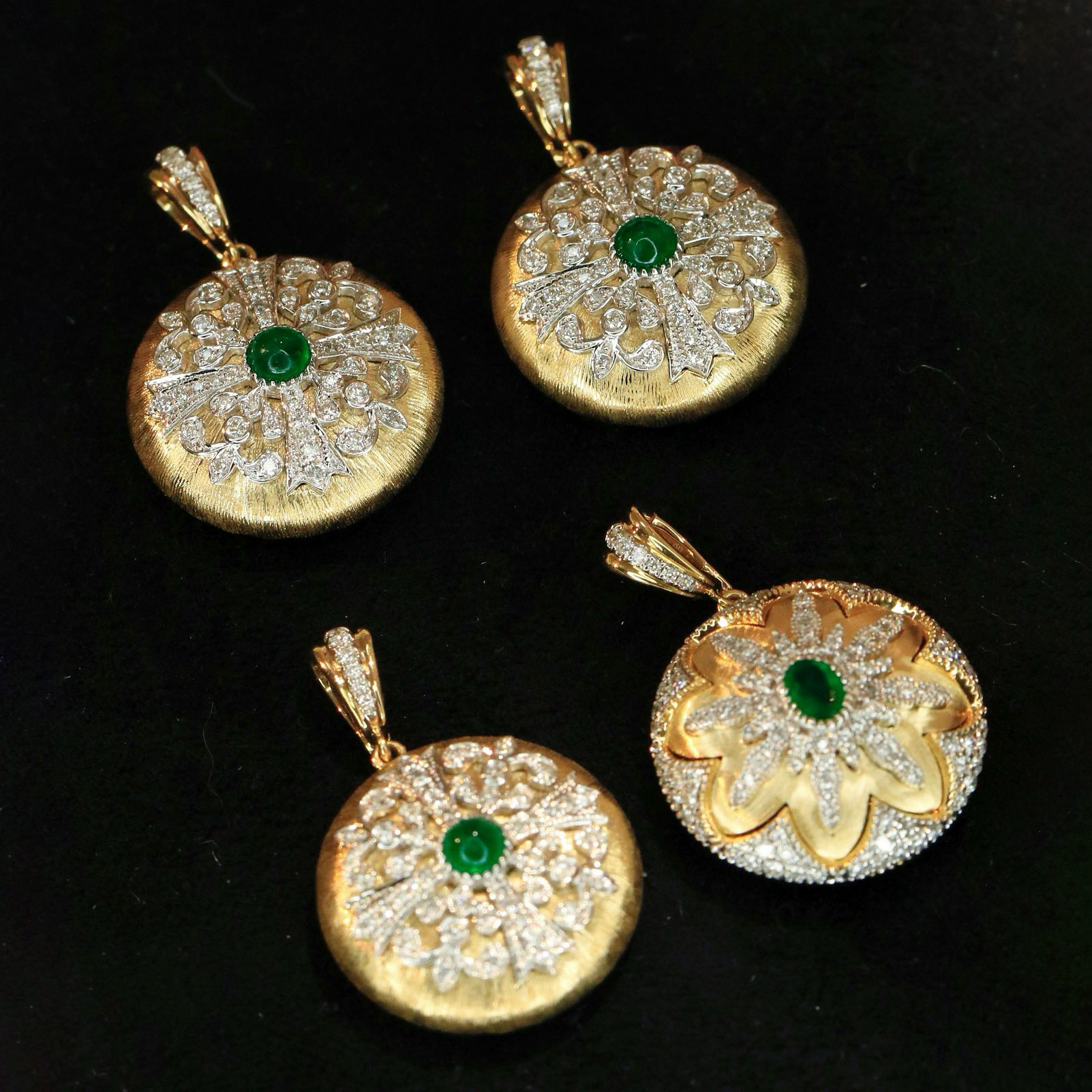 18K天然祖母綠-復古拉絲墜飾 - 第7張圖 18K天然祖母綠-復古拉絲墜飾