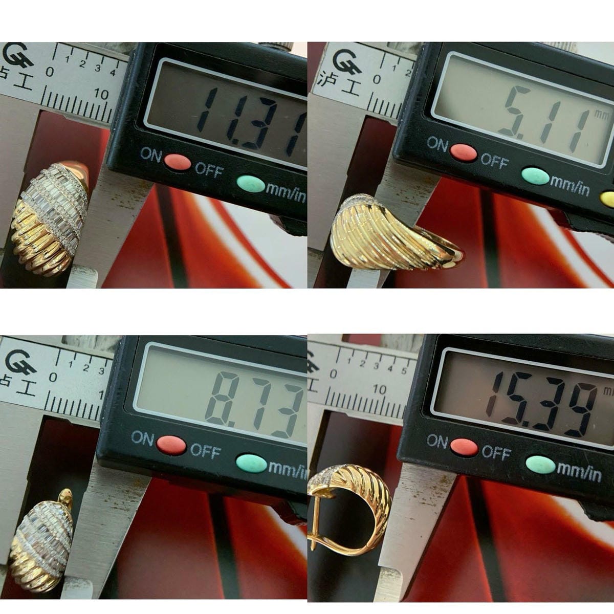 18K天然鑽石-溫潤金色飽滿戒指/耳環