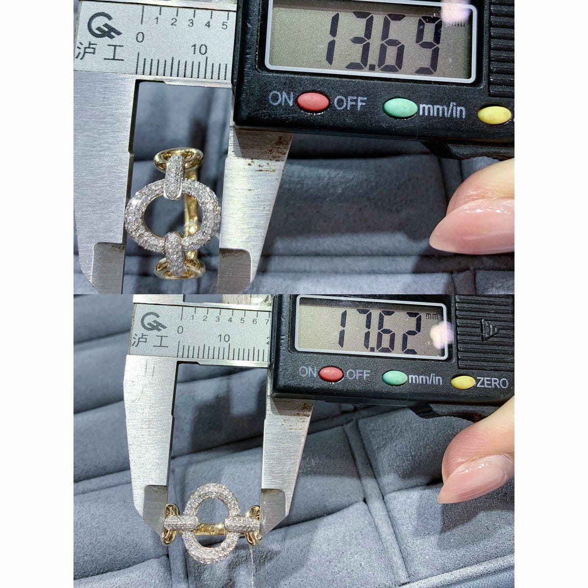 18K天然鑽石-雙色環環相扣戒指