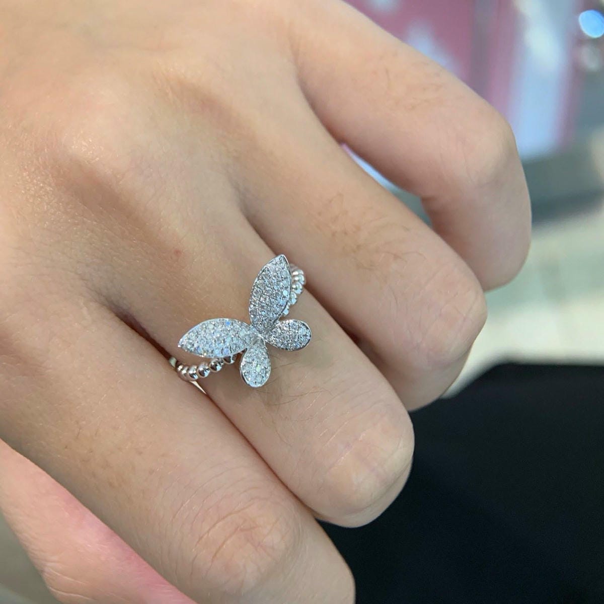 18K天然鑽石-蛻變蝴蝶戒指/項鍊 - 第8張圖 18K天然鑽石-蛻變蝴蝶戒指/項鍊
